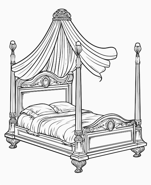 Vector illustration of a bed