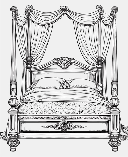 Vettore illustrazione di un letto