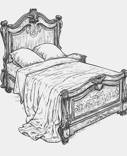 illustration of a bed