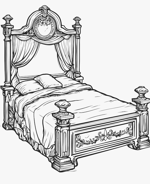 Vector illustration of a bed