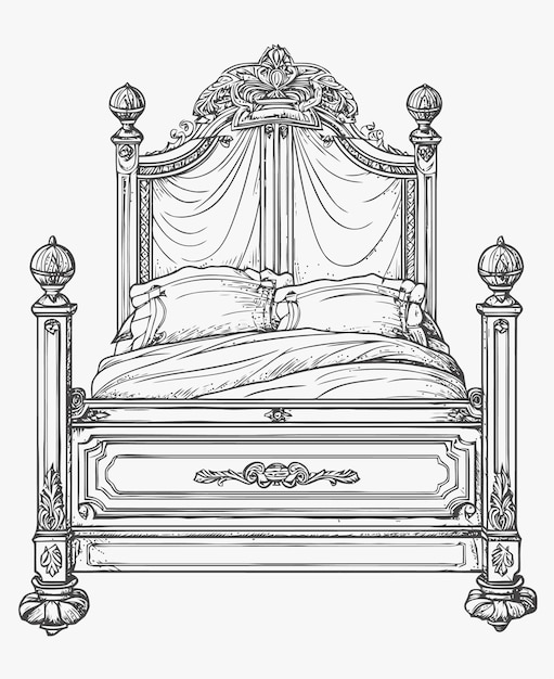 Vector illustration of a bed