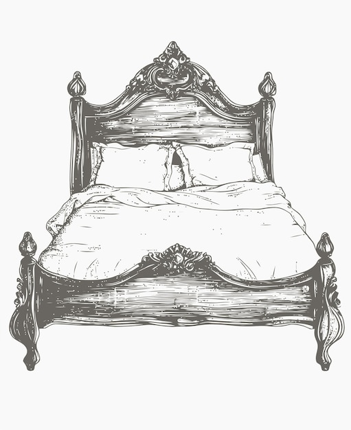 Vector illustration of a bed