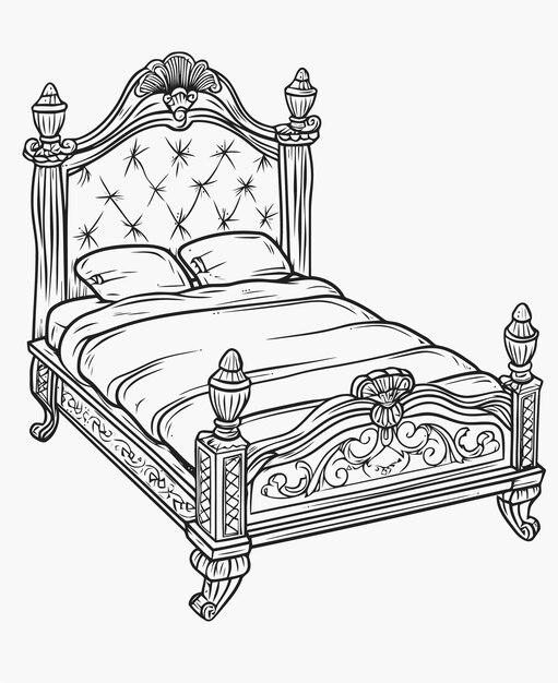 Vettore illustrazione di un letto