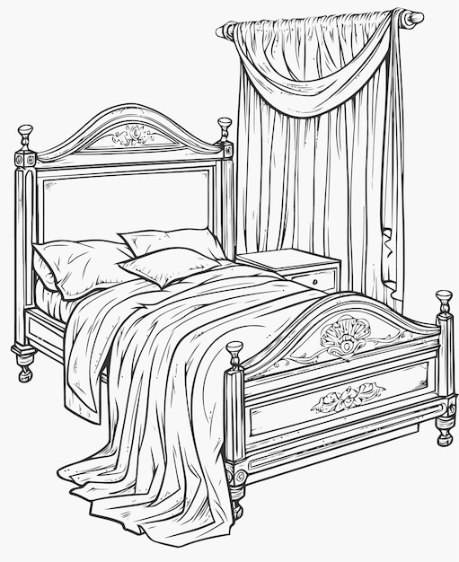 Vector illustration of a bed