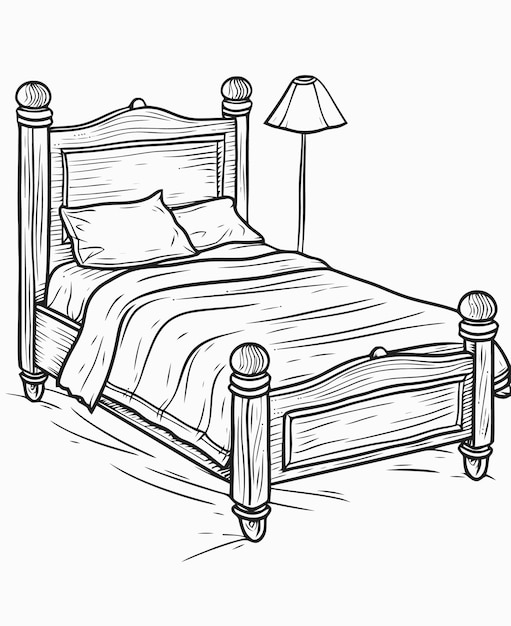 Vettore illustrazione di un letto