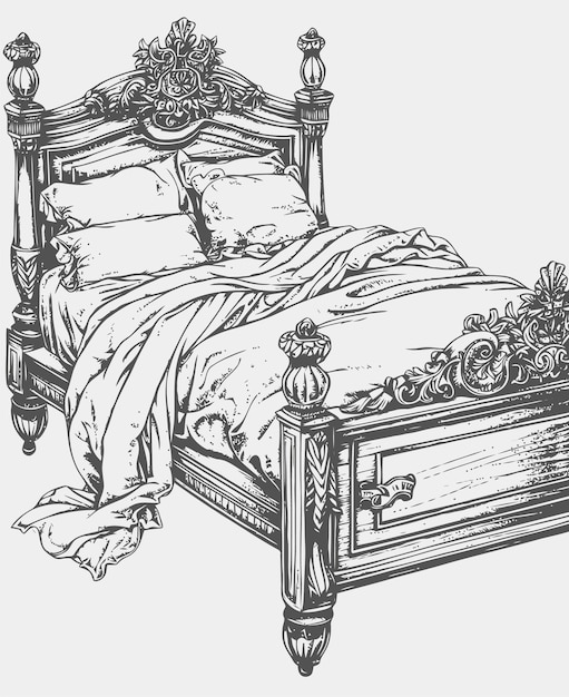 Vector illustration of a bed