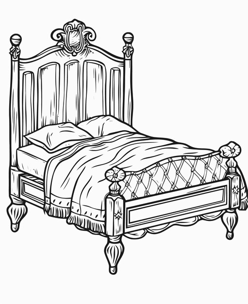 Vector illustration of a bed