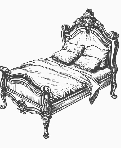 Vector illustration of a bed