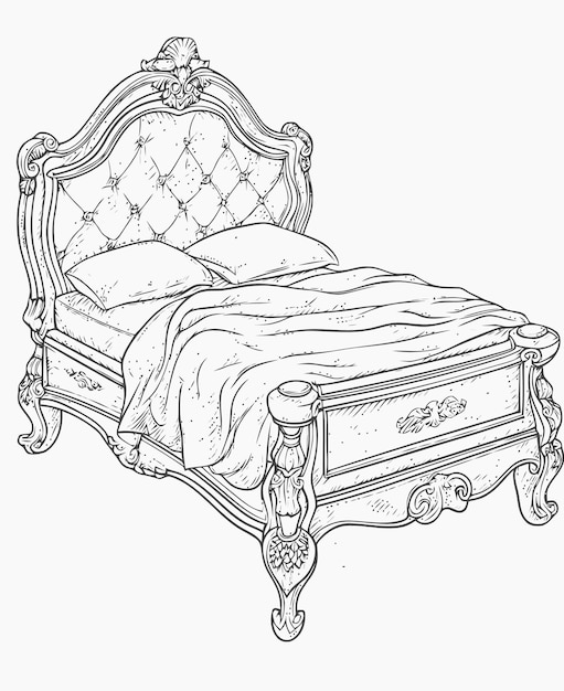 Vector illustration of a bed