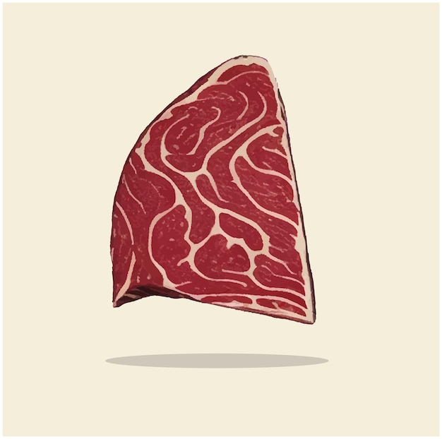 Vector illustration of a beef steak cutting 01