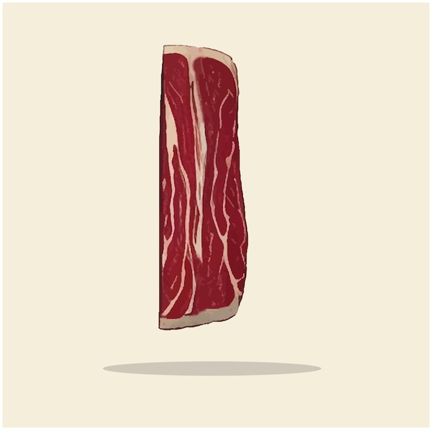 Vector illustration of a beef steak cutting 03
