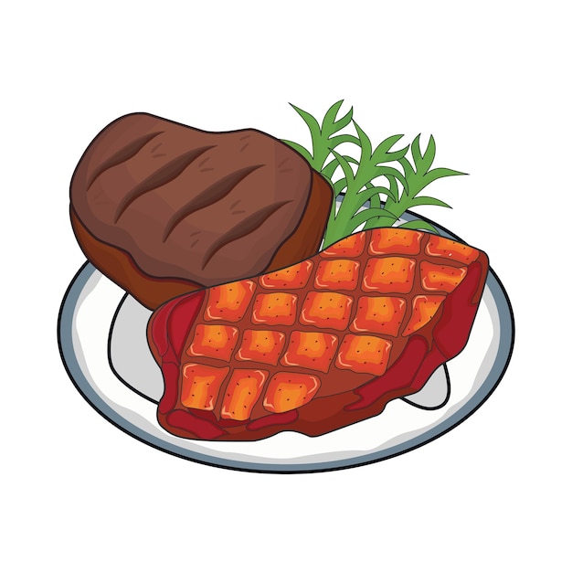 Vettore illustrazione di carne di manzo