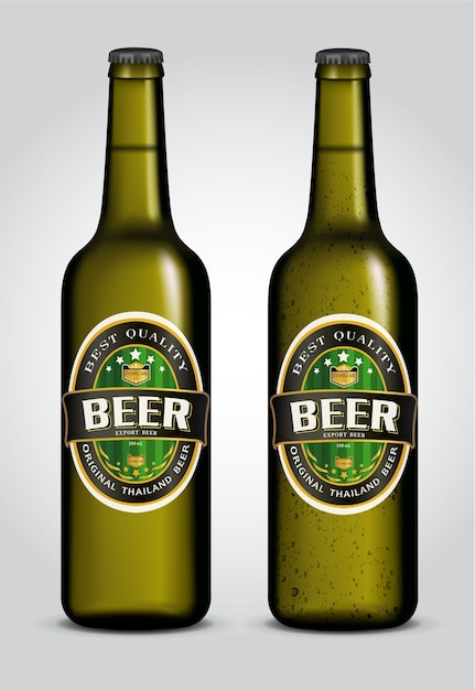 Illustration of beer bottle with label