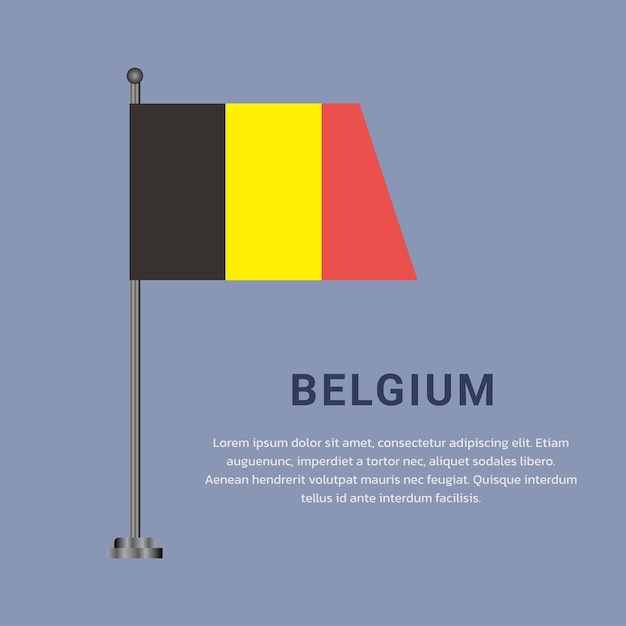 Vettore illustrazione del modello di bandiera del belgio