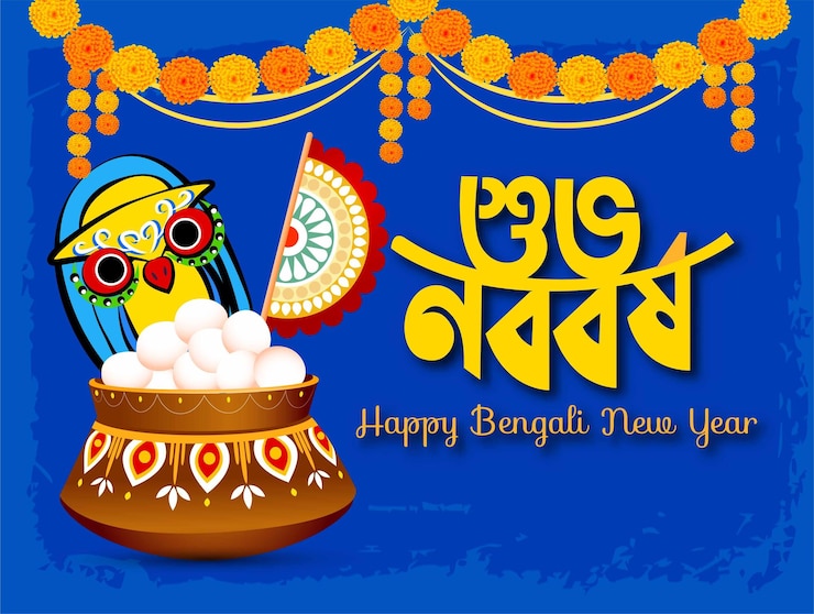 वेक्टर illustration of bengali new year with bengali text subho nababarsha meaning heartiest wishing for h