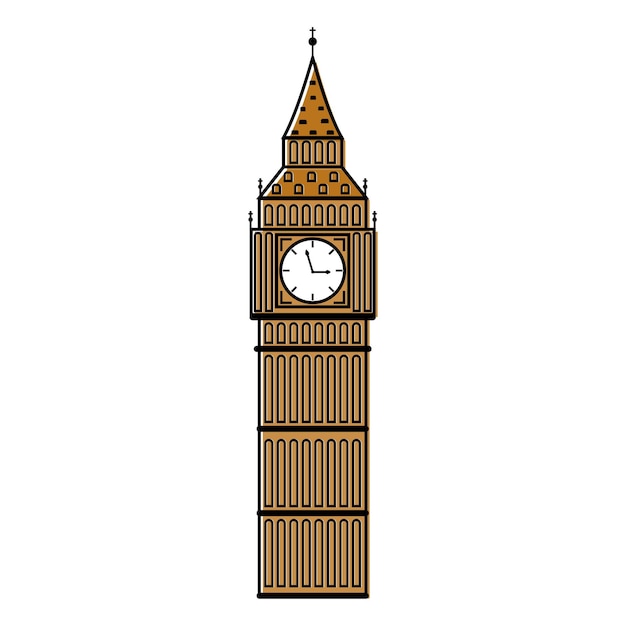 Vettore illustrazione della torre del big ben su uno sfondo semplice