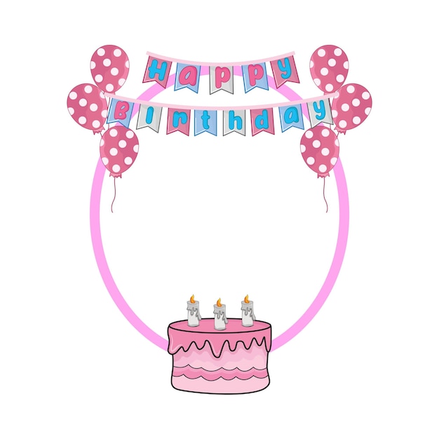 Illustration of birthday frame