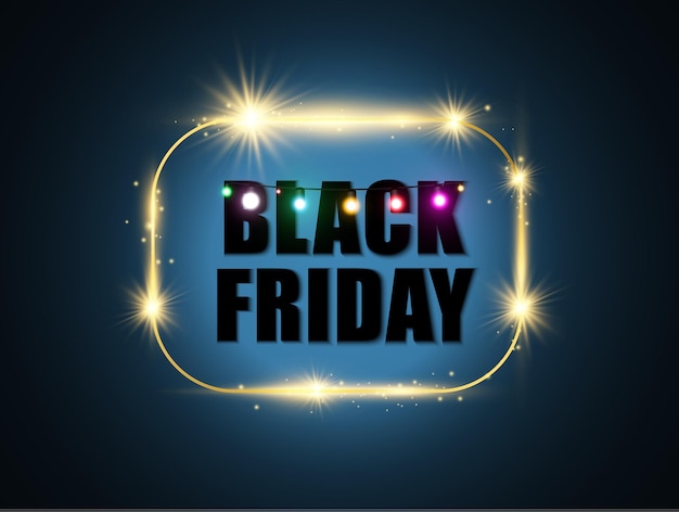 Vector illustration of black friday sale banner on backgroundadvertising template