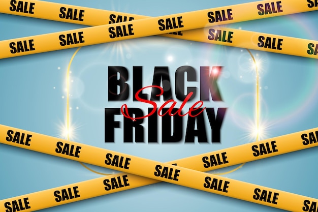 Illustration of black friday sale banner on backgroundAdvertising template