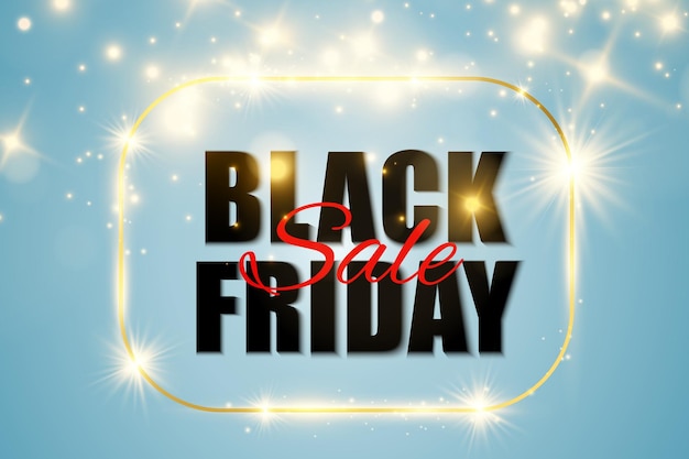 Illustration of black friday sale banner on backgroundAdvertising template