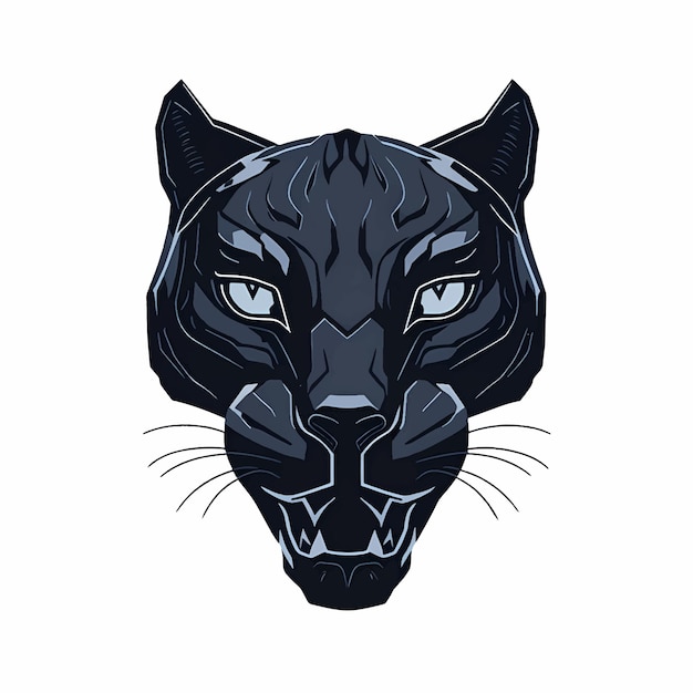 Illustration of a black panther face isolated on white background vector