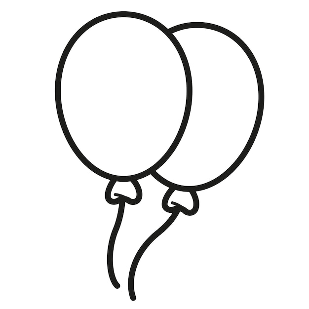 Vector illustration black and white balloon