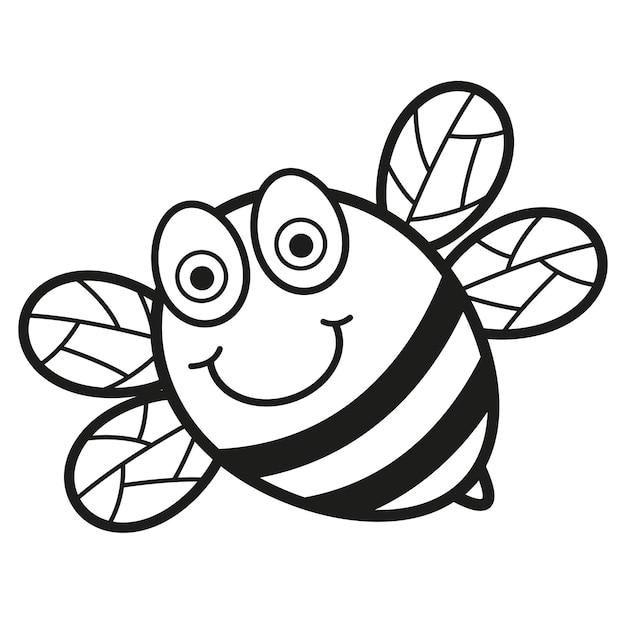 Vector illustration black and white bee