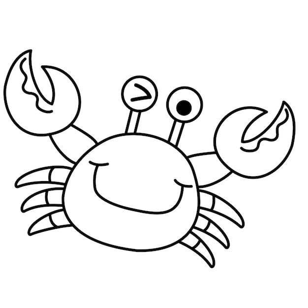 Vector illustration black and white crab