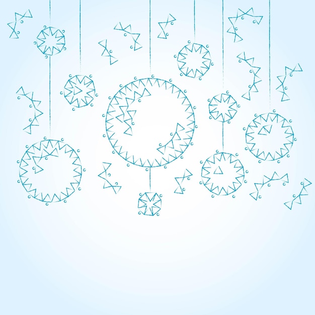 Illustration of blue background with christmas balls