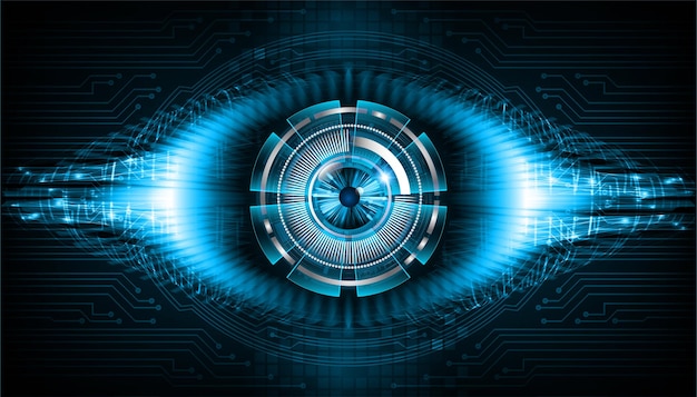 An illustration of a blue and black circuit board with a blue circle and the word data on it.