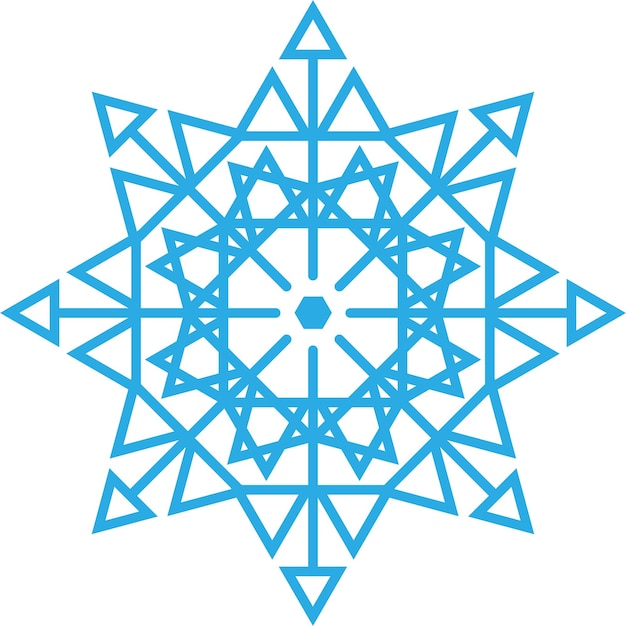 Illustration blue snowflake on white background vector