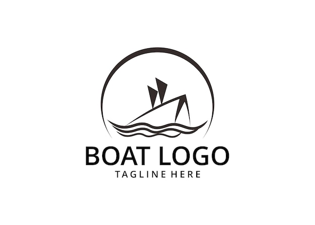 Illustration Boat Logo Design Template Vector Graphic Branding Element.