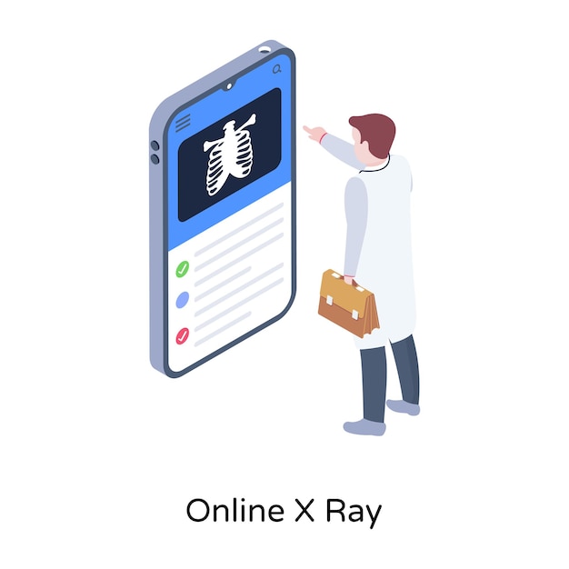An illustration of body x ray in isometric design
