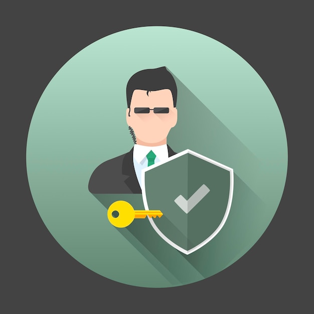 Illustration of a bodyguard who provides security