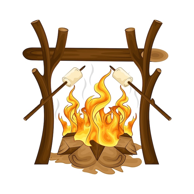 Vector illustration of bonfire