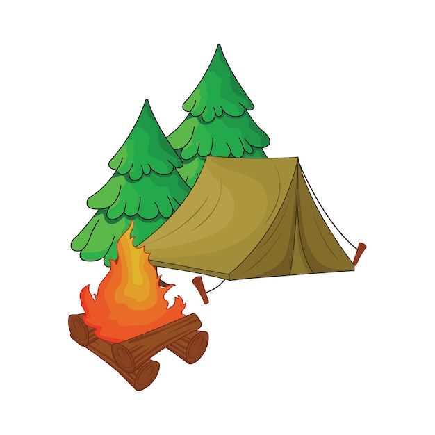 Vector illustration of bonfire