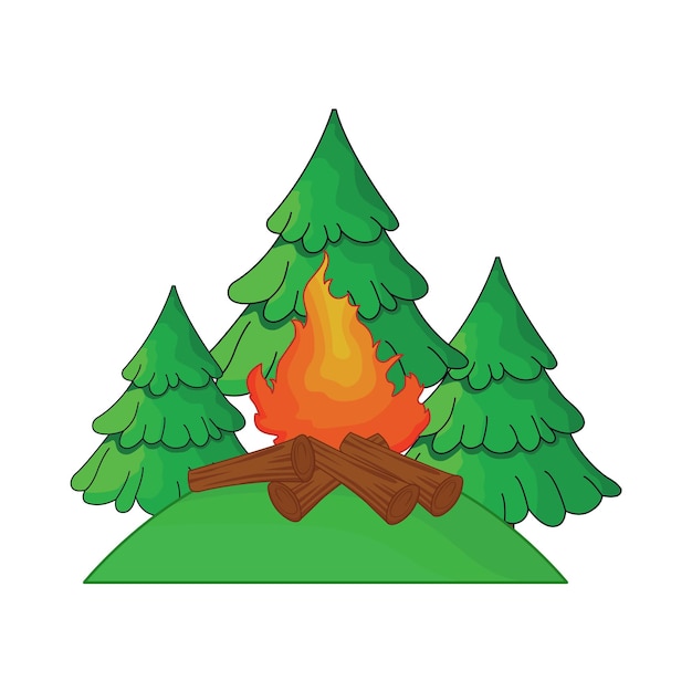 Vector illustration of bonfire