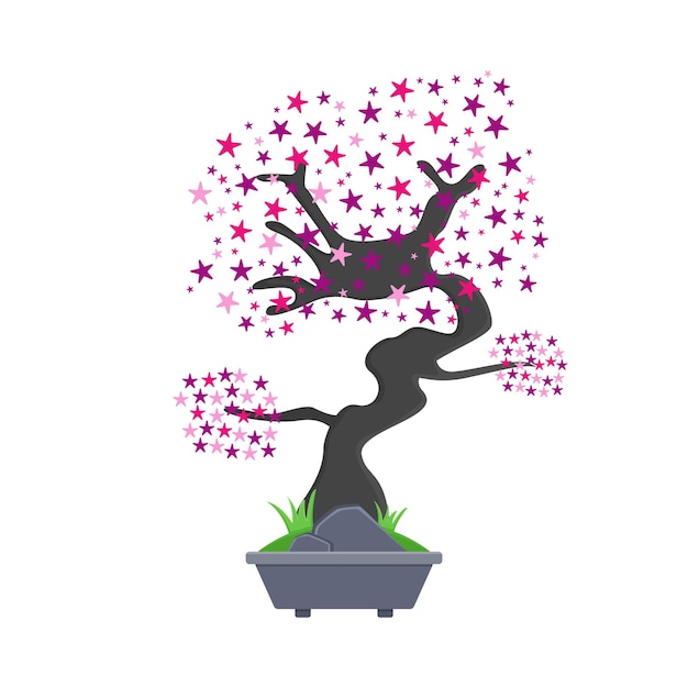 Vettore illustrazione dei bonsai