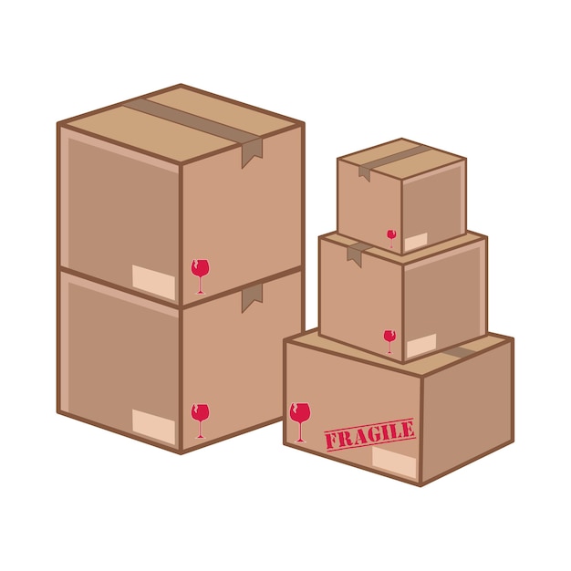 Illustration of box delivery