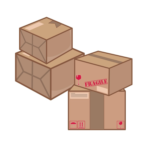 Illustration of box delivery