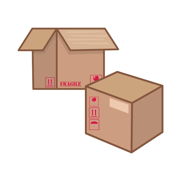 Vector illustration of box delivery