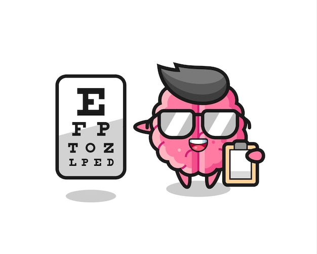 Illustration of brain mascot as an ophthalmology