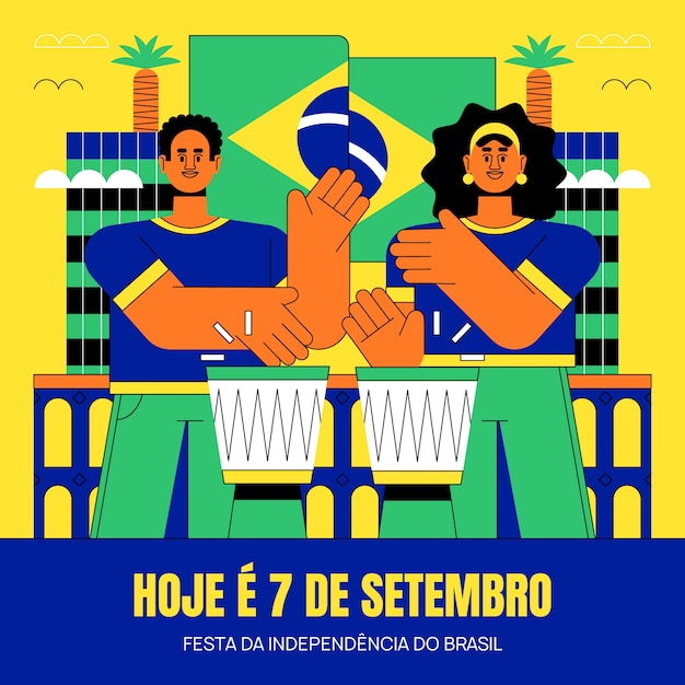 Vector illustration for brazilian independence day celebration