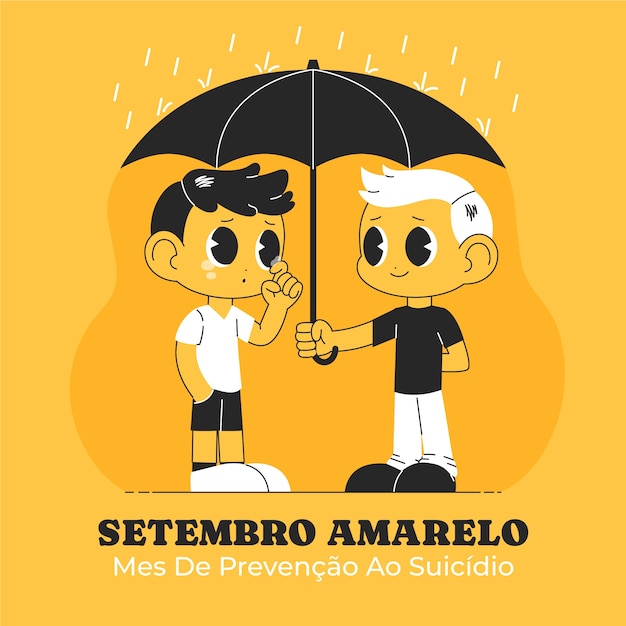 Illustration for brazilian suicide prevention month awareness