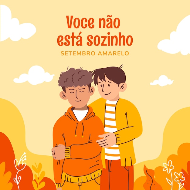 Illustration for brazilian suicide prevention month awareness