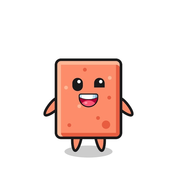 Illustration of an brick character with awkward poses cute design