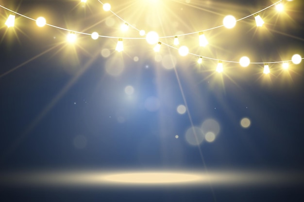 Vector illustration of bright beautiful light effectsset of sparkling stars