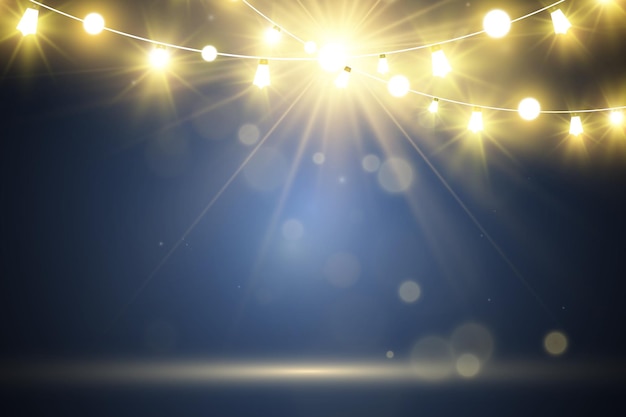 Vector illustration of bright beautiful light effectsset of sparkling stars