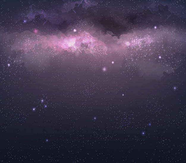 иллюстрация ярких красочных туманностей и галактик в космосе