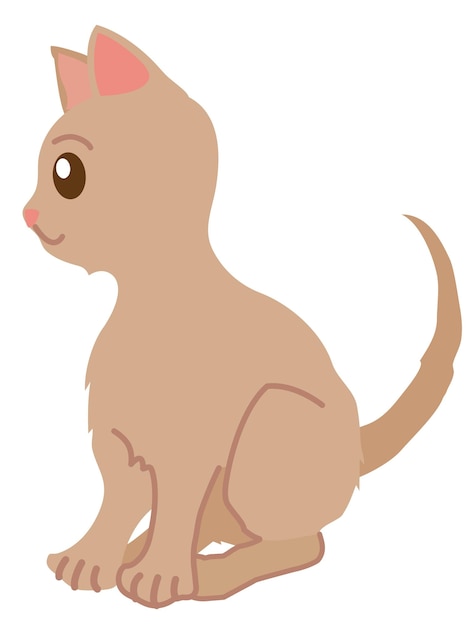 Vector illustration of a brown cat